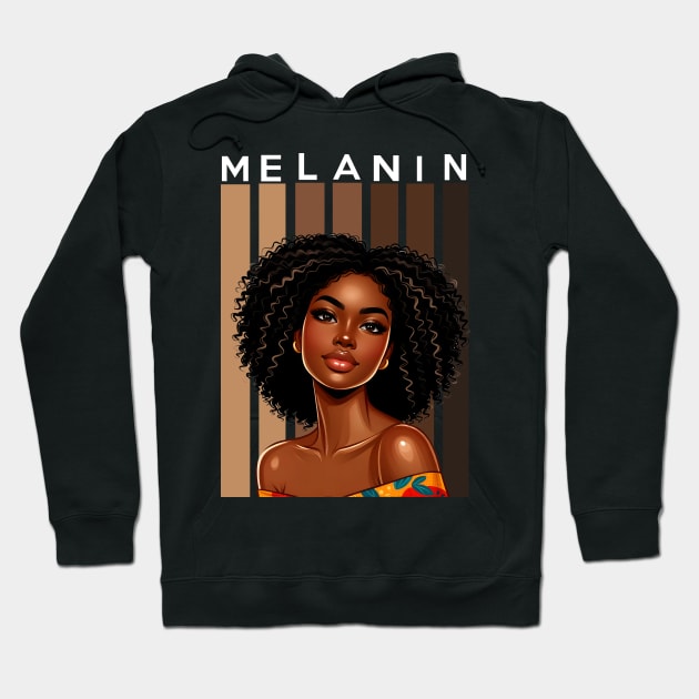 Melanin Shades Beauty Afrocentric Afro Queen Hoodie by Merchweaver